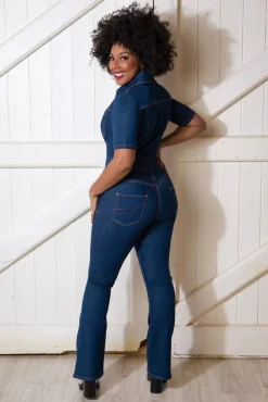 Sale Rock-a-Booty Gloria Lee Jumpsuit In Denimblauw