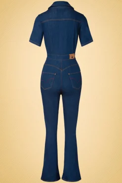Sale Rock-a-Booty Gloria Lee Jumpsuit In Denimblauw