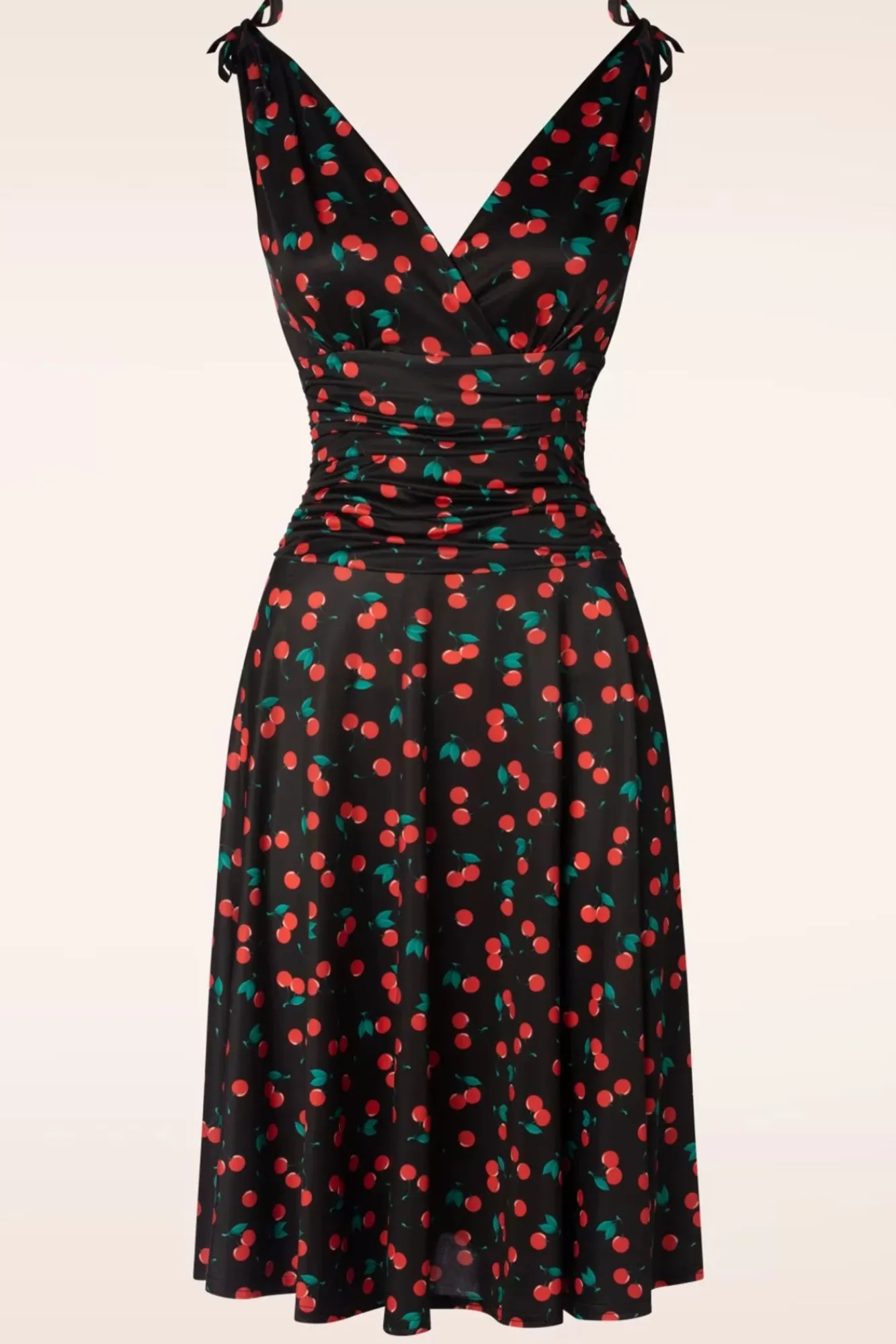 Outlet Vintage Chic for Topvintage Grecian Cherry Jurk In Zwart