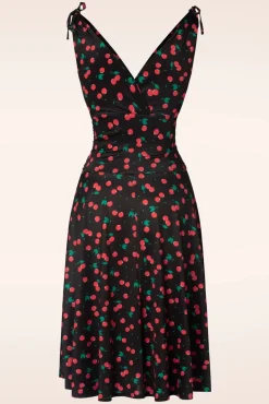Outlet Vintage Chic for Topvintage Grecian Cherry Jurk In Zwart
