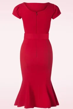 New Vintage Chic for Topvintage Gwen Pencil Dress In Red