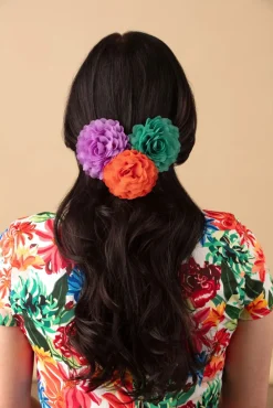 Store Urban Hippies Haarbloemenset In Wortel, Violet Tule En Waterval