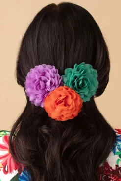 Store Urban Hippies Haarbloemenset In Wortel, Violet Tule En Waterval