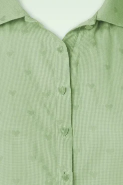Fashion Banned Retro Heart On Her Sleeve Blouse In Groen