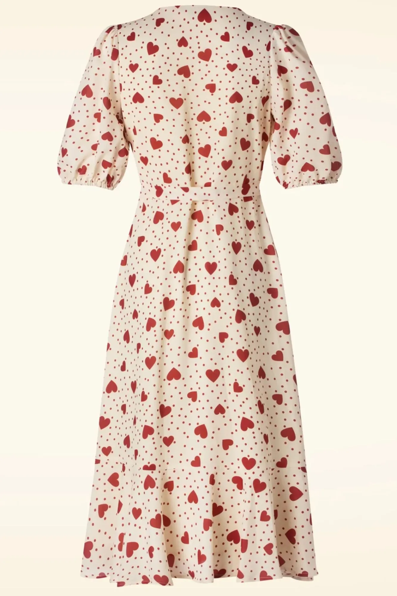 Store Vixen Heart Polka Dot Wikkel Jurk In Creme