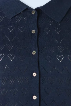 Best Sale Banned Retro Heart Waves Cardigan In Marineblauw