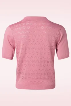 Shop Banned Retro Heart Waves Cardigan In Roze