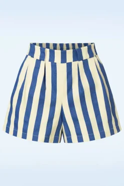 Discount Louche Hilton Deck Gestreepte Shorts In Wit En Blauw