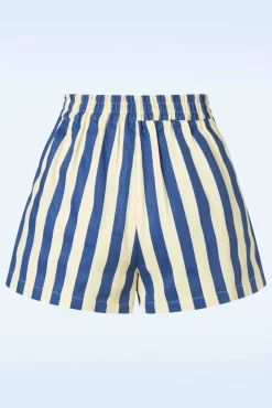 Discount Louche Hilton Deck Gestreepte Shorts In Wit En Blauw