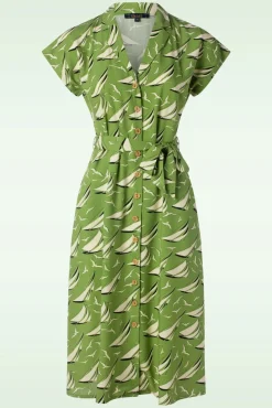 Best Sale King Louie Irene Bateau Midi Jurk In Woodbine Groen