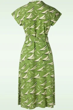 Best Sale King Louie Irene Bateau Midi Jurk In Woodbine Groen