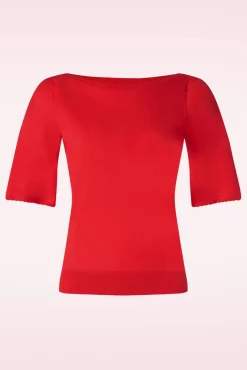 Best Sale King Louie Ivy Top Wijde Mouw Club In Vurig Rood
