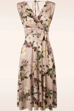 Cheap Vintage Chic for Topvintage Jane Bloemen Midi-Jurk In Lichtroze