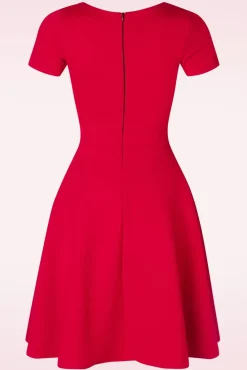 Store Vintage Chic for Topvintage Jenna Jacquard Jurk In Rood