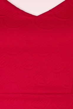 Store Vintage Chic for Topvintage Jenna Jacquard Jurk In Rood