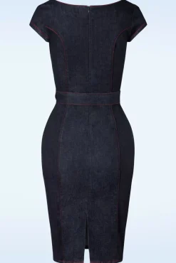 Best Rock-a-Booty Jenna Pencil Jurk In Donker Denim