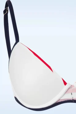 Best Sale Belsira Joelle Stripes Bikinitop In Marineblauw En Rood