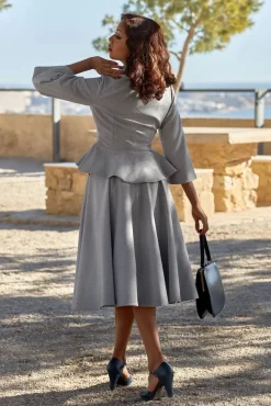 Fashion Miss Candyfloss Julie Silver Getailleerde Blazer In Grijs