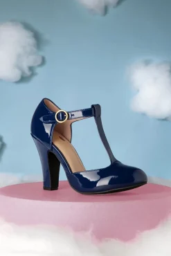 Cheap Lola Ramona u2665 Topvintage June Love Letter Lak Pumps In Navy