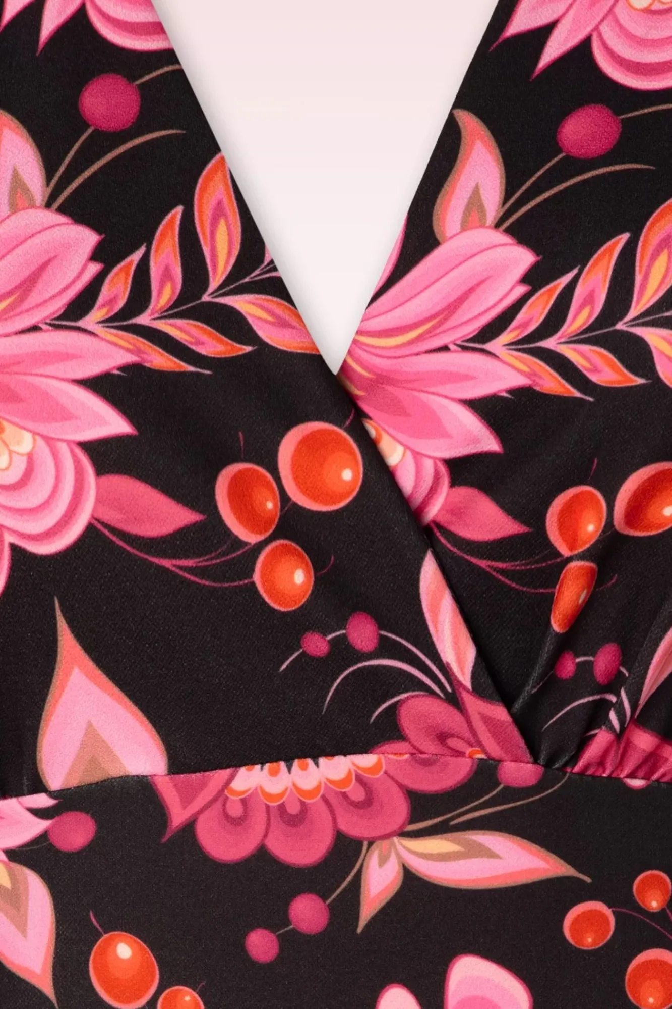 Store Vintage Chic for Topvintage Katie Floral Pencil Jurk In Zwart En Roze