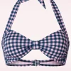 Clearance Esther Williams Klassieke Gingham Bikinitop In Roze En Blauw