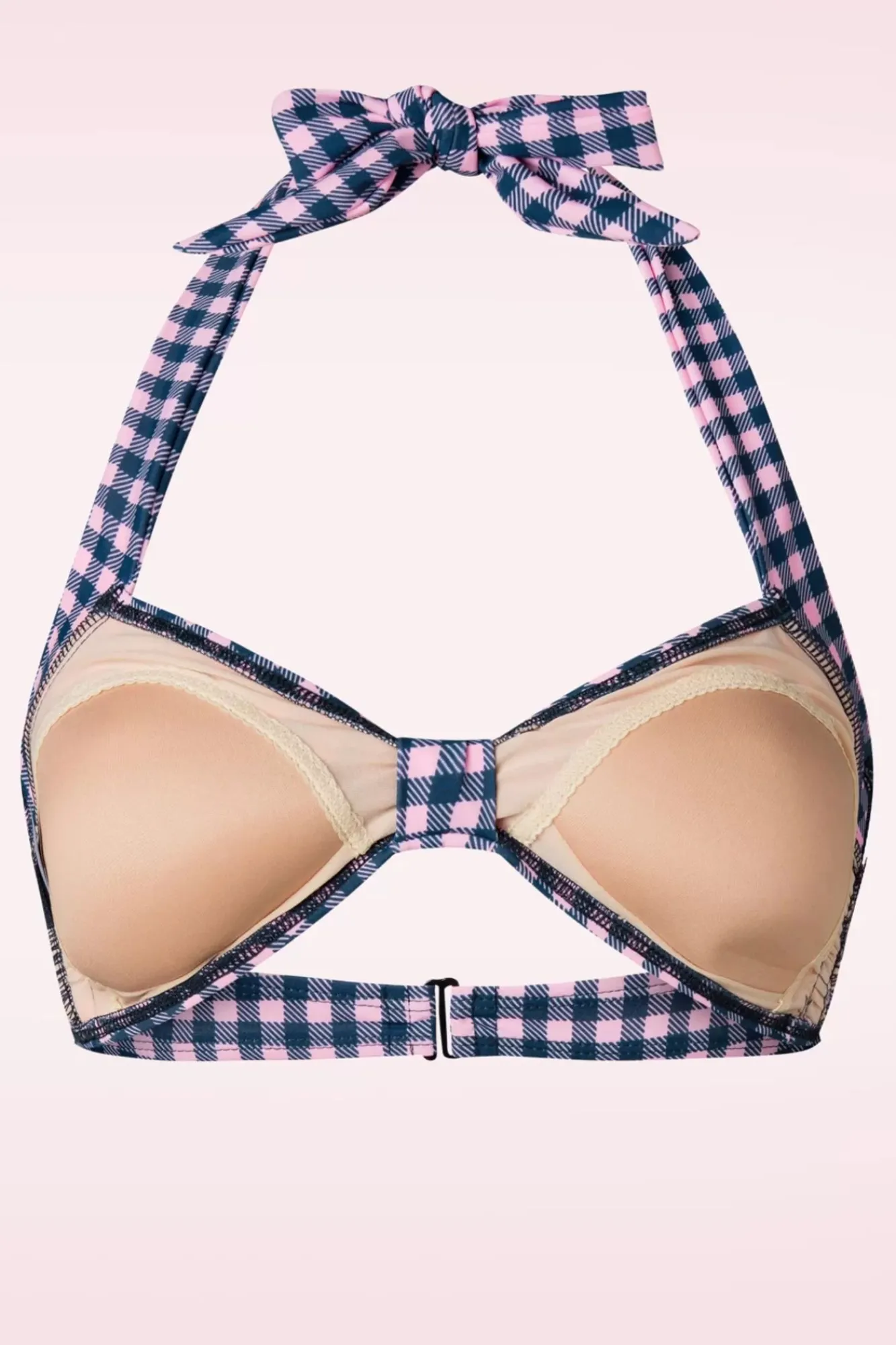 Clearance Esther Williams Klassieke Gingham Bikinitop In Roze En Blauw
