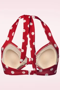 Clearance Esther Williams Klassieke Polka Bikinitop In Rood En Wit