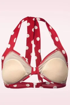 Clearance Esther Williams Klassieke Polka Bikinitop In Rood En Wit