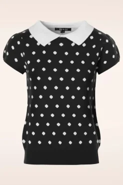 Clearance Mak Sweater Kristen Polkadot Trui In Zwart En Wit