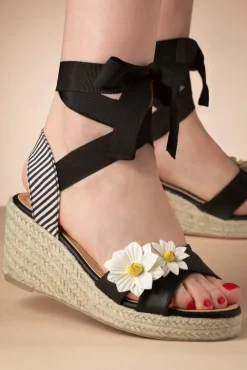 New Banned Retro Lady Daisy Sleehakken In Zwart