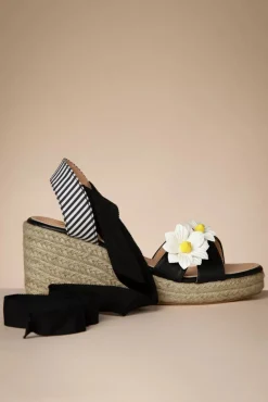 New Banned Retro Lady Daisy Sleehakken In Zwart