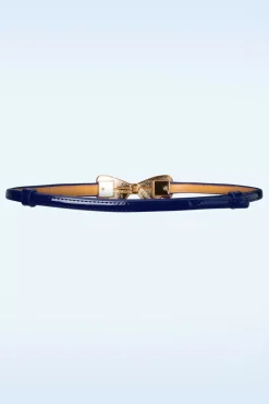 Online Banned Retro Lana Bow Riem In Donker Blauw