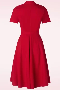 Hot Vintage Diva Laura Lee Swing Jurk In Rood