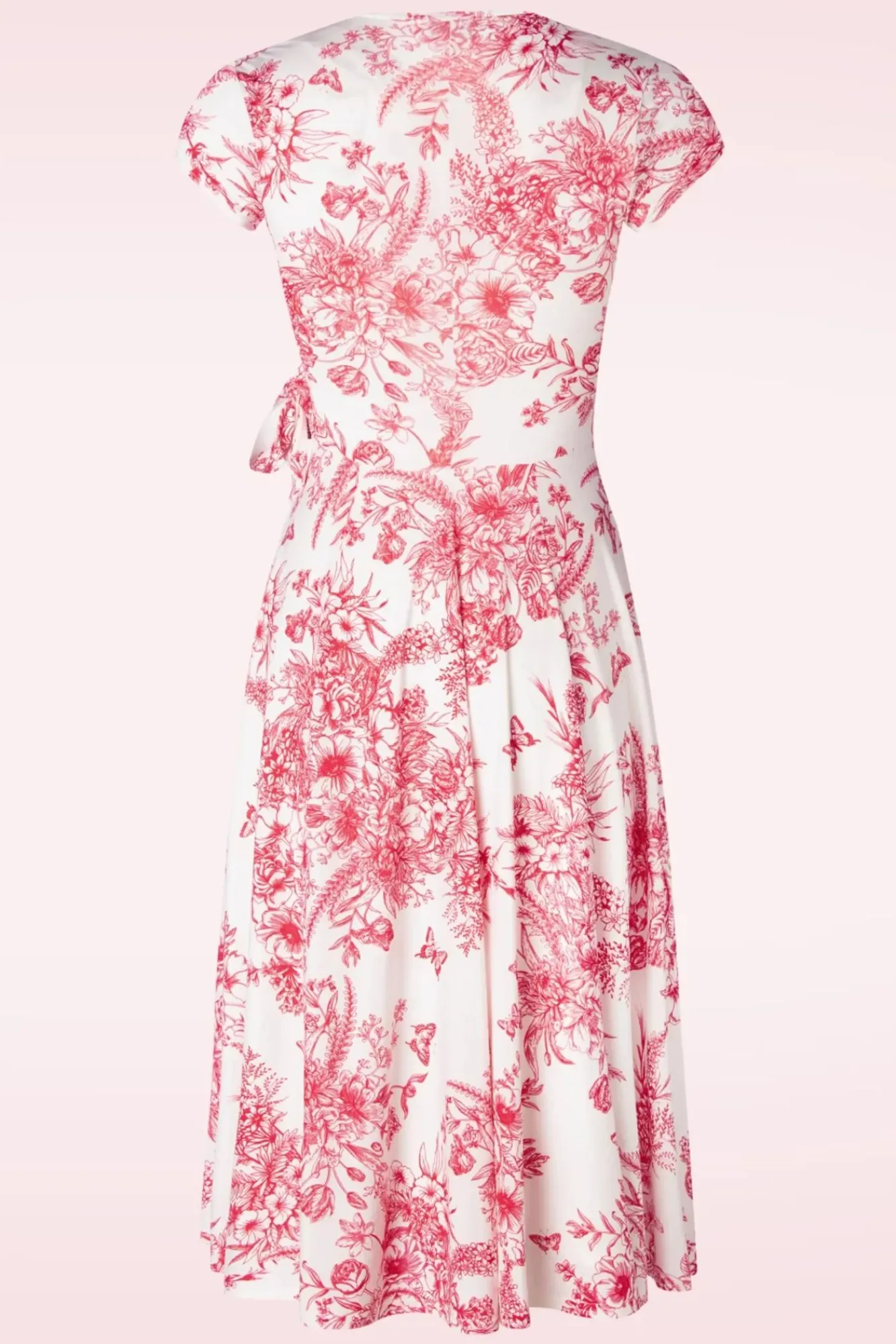 Best Vintage Chic for Topvintage Layla Floral Swing Jurk In Wit En Rood