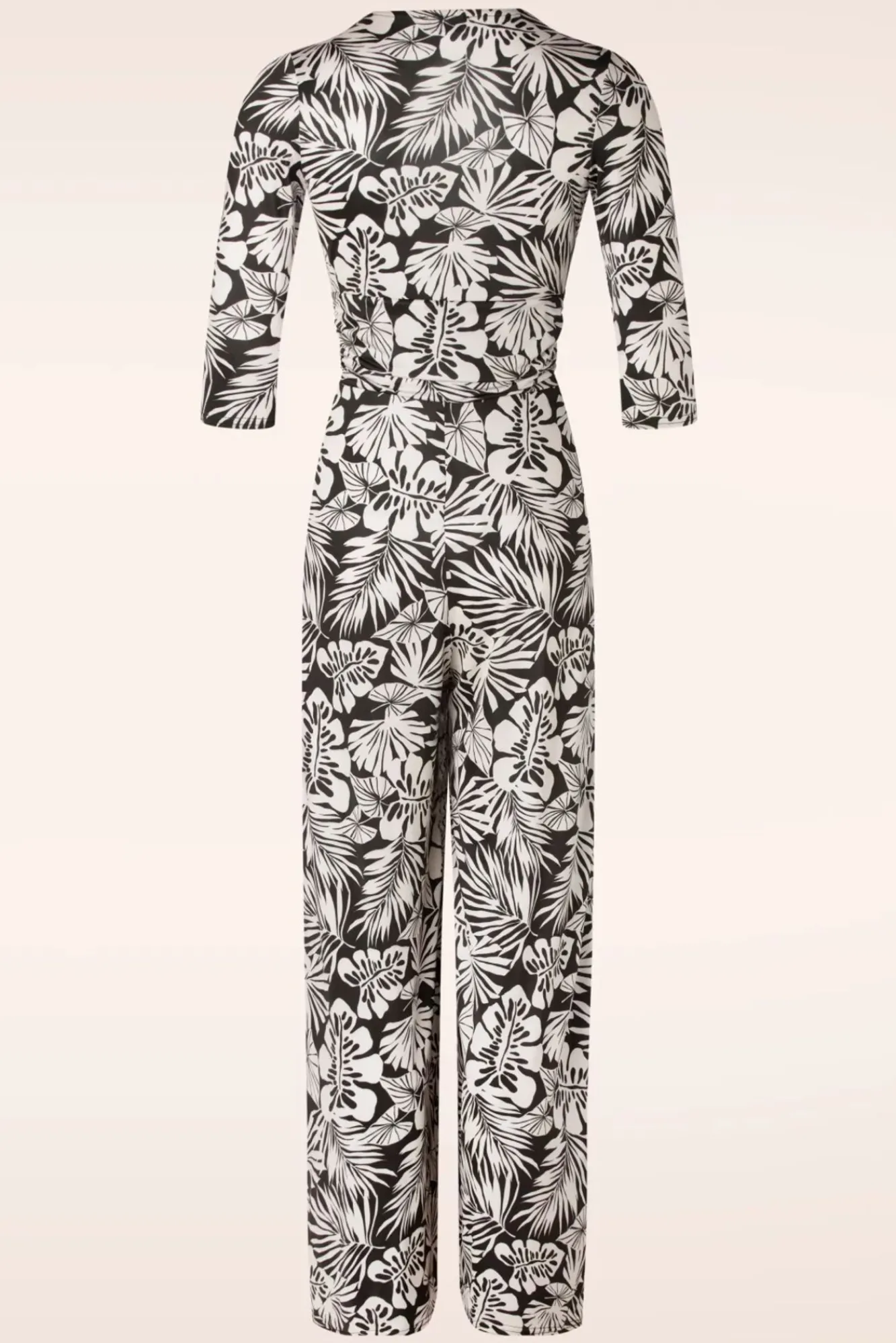 Hot Vintage Chic for Topvintage Lina Leaf Print Jumpsuit In Zwart