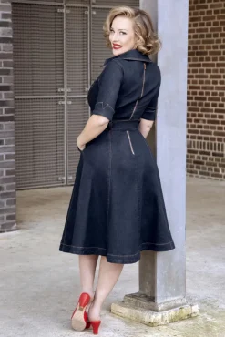Cheap Rock-a-Booty Lucielle Swing Jurk In Donkerdenim