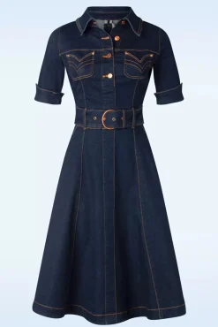 Cheap Rock-a-Booty Lucielle Swing Jurk In Donkerdenim