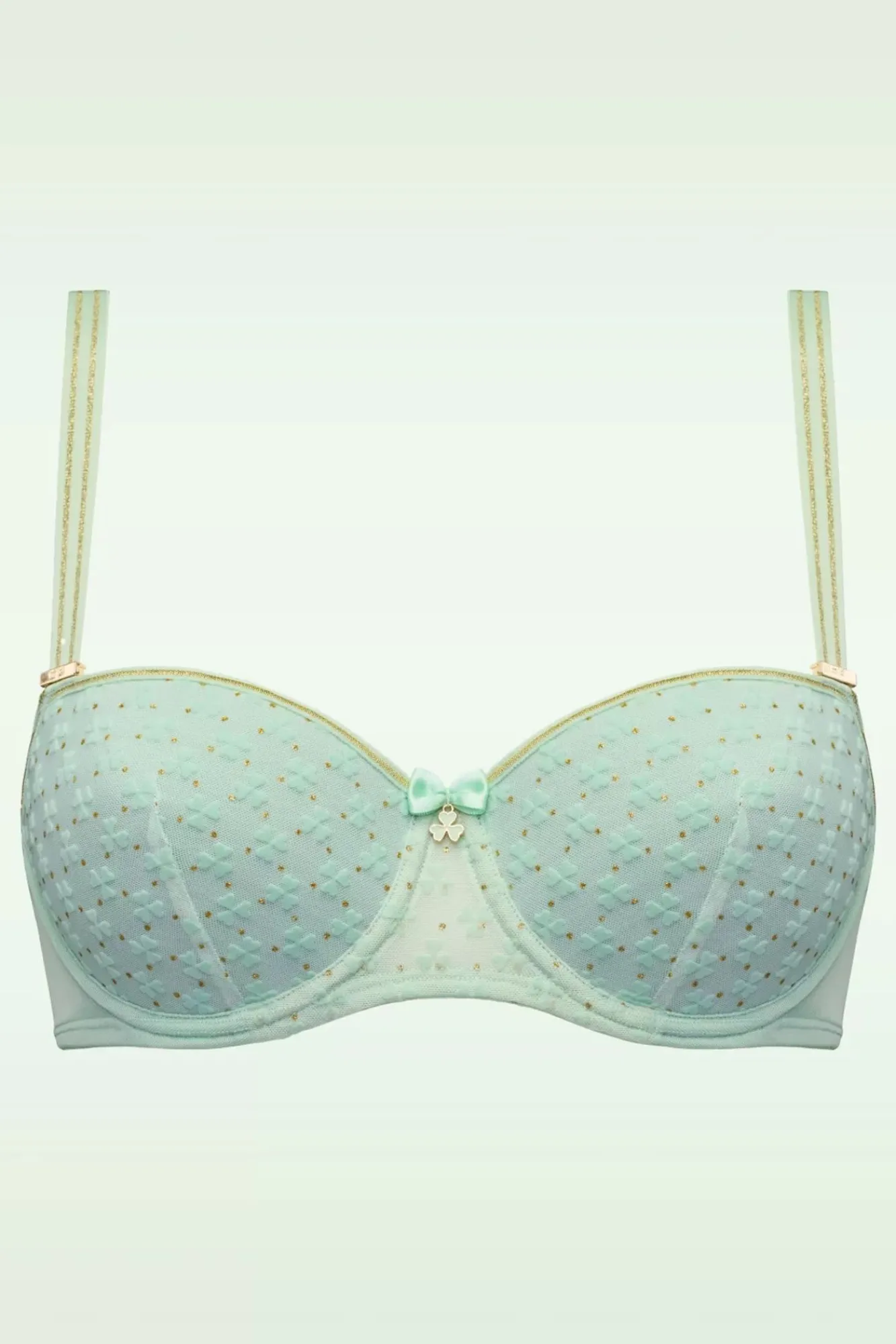 Outlet Marlies Dekkers Lucky Clover Padded Balcony Bh In Mintgroen En Goud