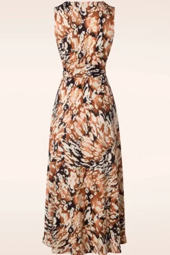 Best Sale K-Design Lyla Luipaard Maxi Jurk In Bruin