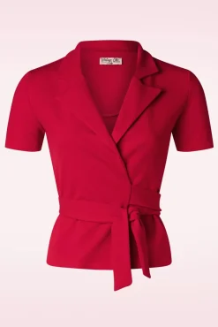 Discount Vintage Chic for Topvintage Maggie Wikkeltop In Rood