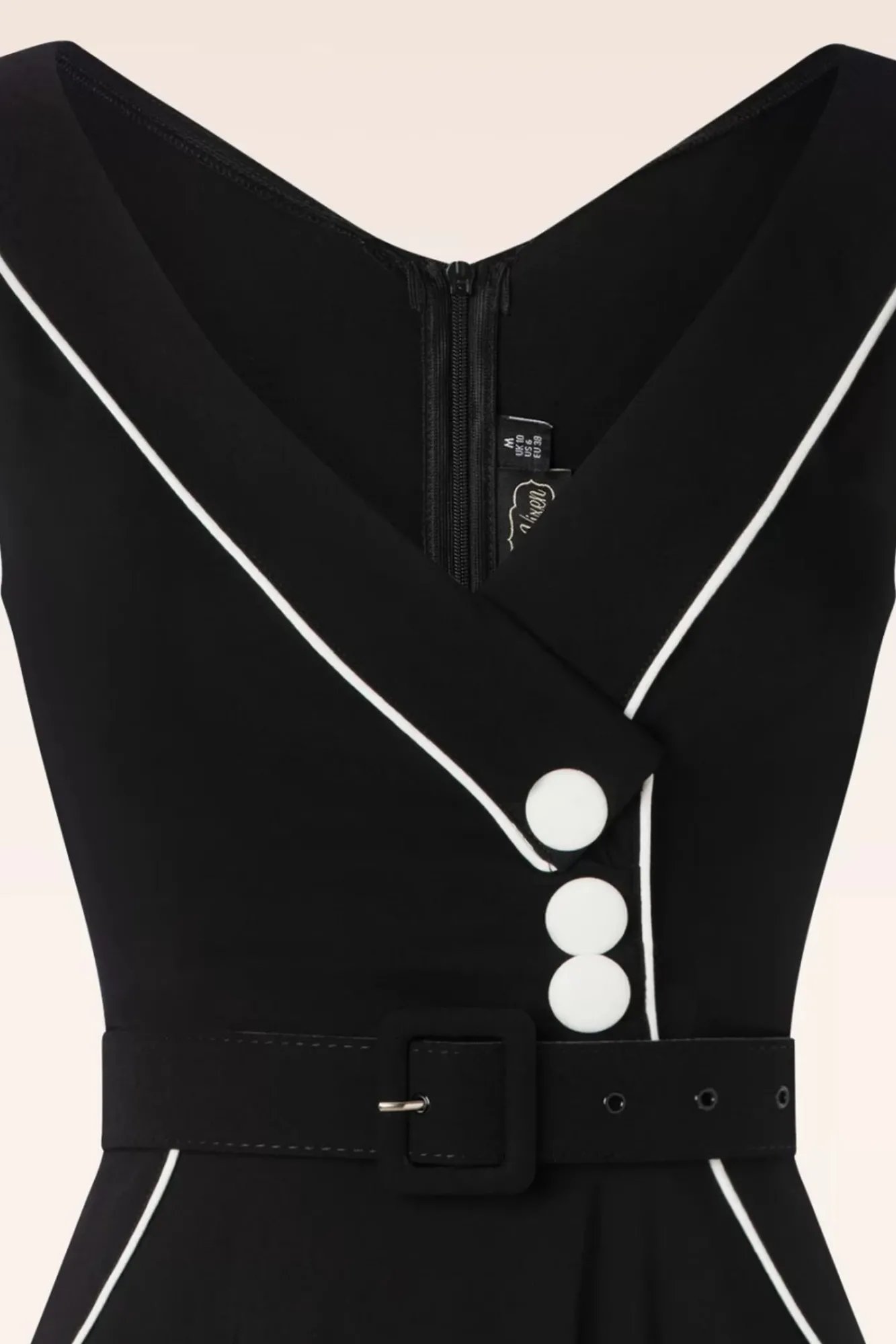 Store Vixen Marica Visgraat Swingjurk In Zwart