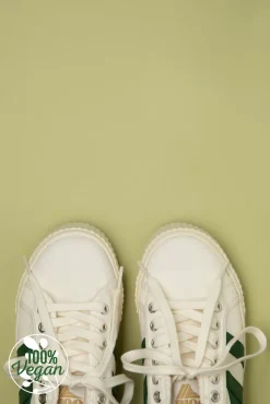 Discount Gola Mark Cox Tennissneakers In Gebroken Wit En Donkergroen