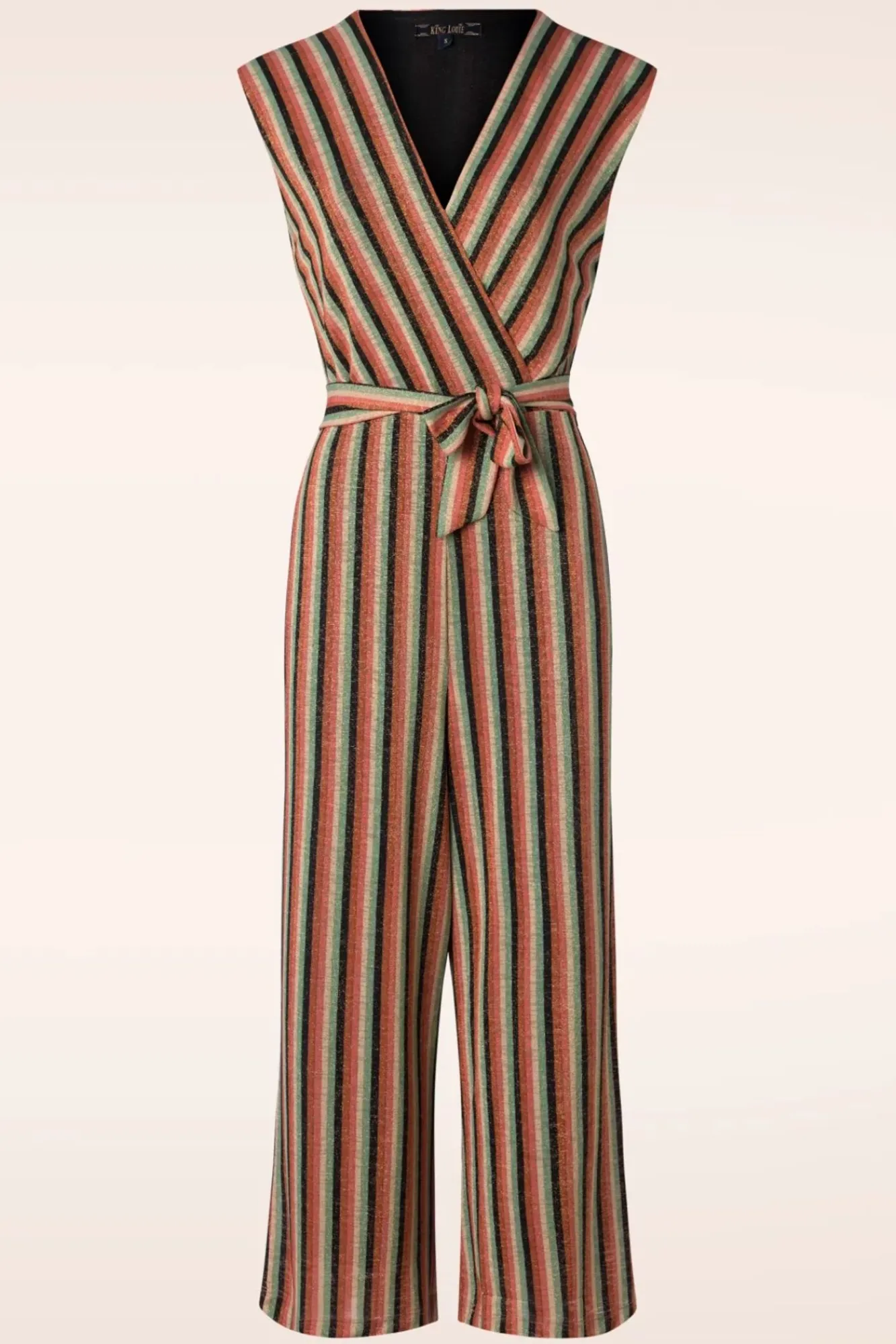 Hot King Louie Mary Piso Stripe Jumpsuit In Zwart