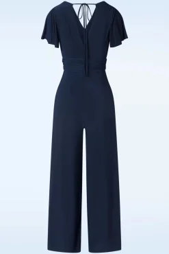 Cheap Vintage Chic for Topvintage Matilda Jumpsuit In Marineblauw
