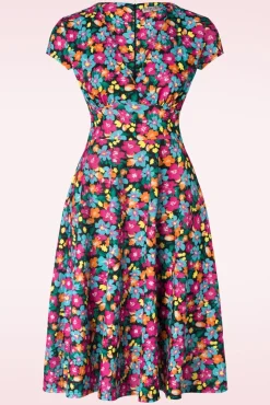 Cheap Vintage Chic for Topvintage Miley Floral Swing Jurk In Multi