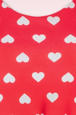 Shop Vintage Chic for Topvintage Minnie Hearts Swing Jurk In Rood