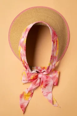 Flash Sale Amici Misha Straw Visor Hoed In Beige En Roze