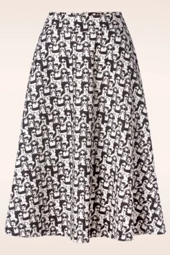 Fashion Banned Retro Miss Model Swing Rok In Wit En Zwart