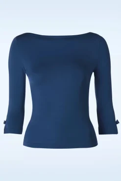 Flash Sale Banned Retro Modern Love Top In Marineblauw