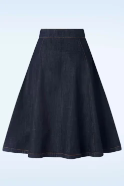 Shop Rock-a-Booty Mona Lee Swing Rok In Donkerdenim